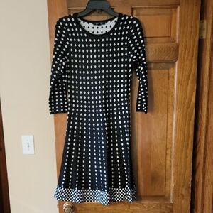 Spense Black and White Polka Dot Dress